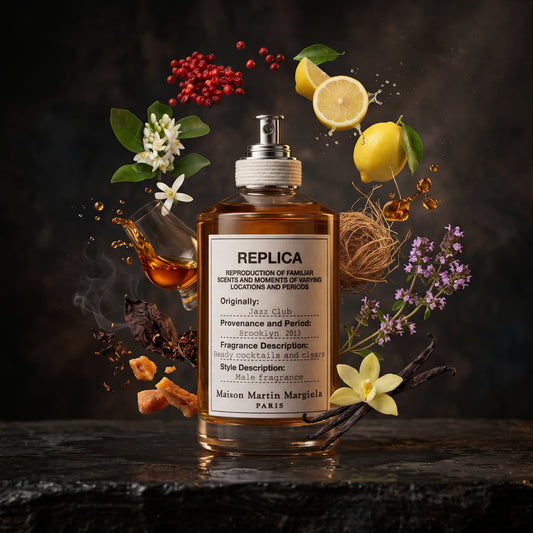 Maison Margiela REPLICA Jazz Club w otoczeniu nut: rum, liście tytoniu, wanilia, różowy pieprz i cytryna – ODVARO