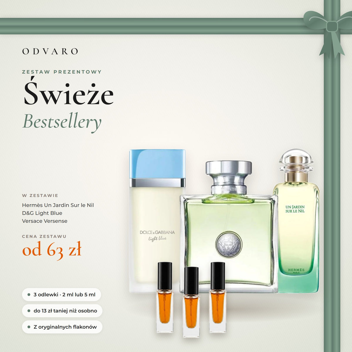 Zestaw prezentowy Świeże bestsellery: 3 odlewki perfum 2 ml lub 5 ml
